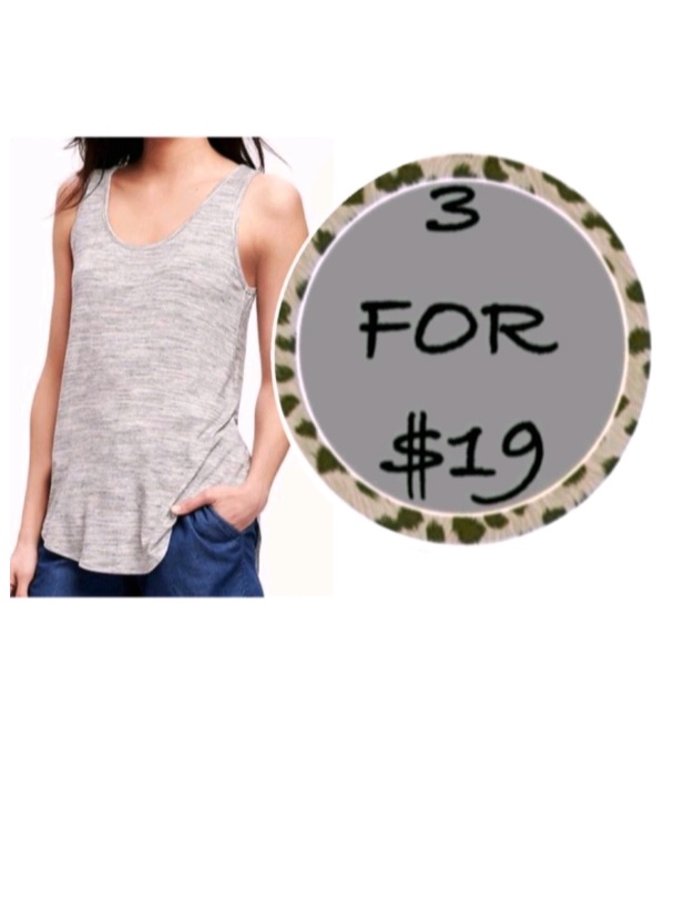 3/$19 Gap Vneck Curved Hem Tank Sleeveless Tee